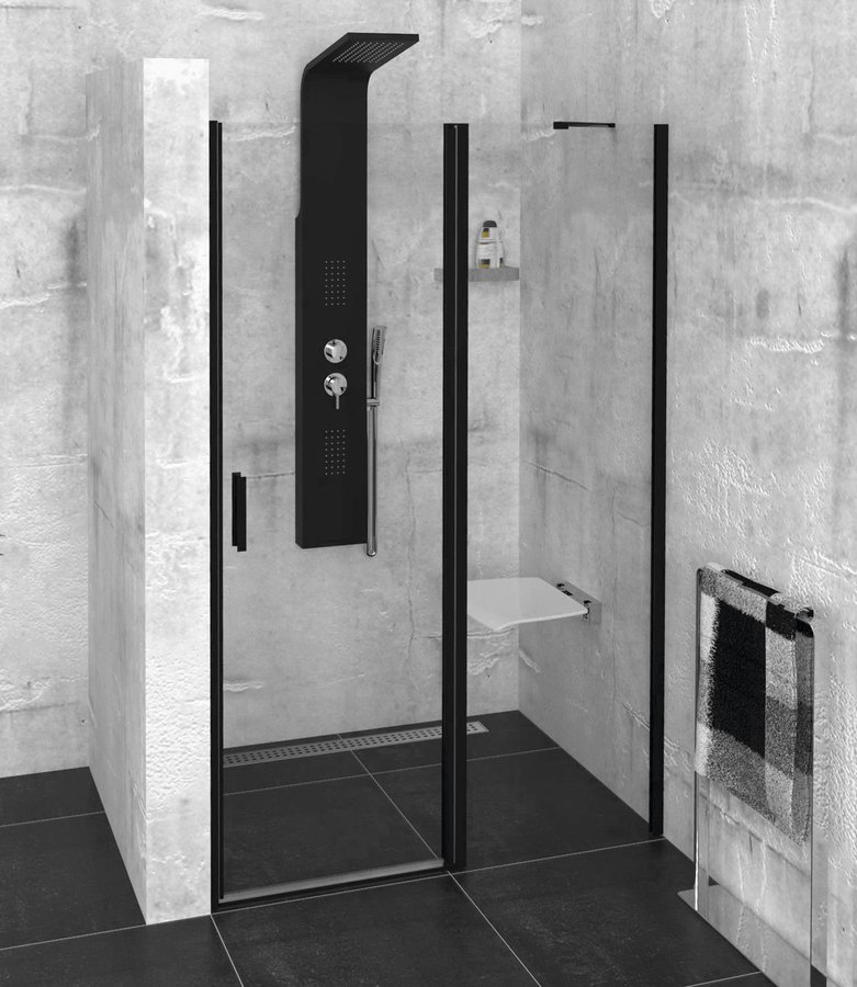 ZOOM LINE BLACK sprchové dveře 1400mm, čiré sklo